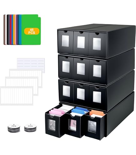 MUMULULU 2-Pack Trading Card Storage Box – Holds 1200 Cards, Includes Dividers, Corrugated Cardboard