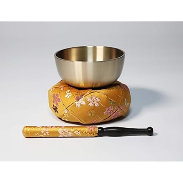 V065・【特大】美品 おりん 径21cm 仏具用品 仏具セット 木箱付き 燭台