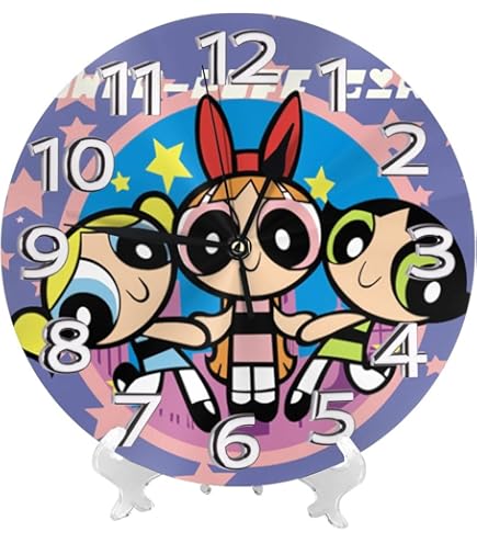 Amazon.co.jp: パワーパフガールズ (1) 掛け時計 おしゃれ 北欧 壁掛け