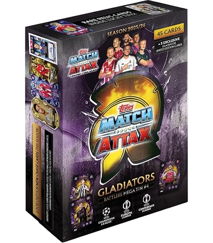 Cartes à Collectionner Topps UCC Match Attax 2025/26 – Mega Multipack (48 Cartes + 3 Star Boy LE + 1 Ball Master LE) – Officiel UEFA - 2