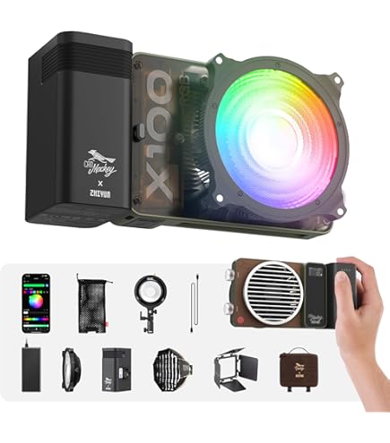 Amazon | Zhiyun Molus G60 Combo LED ビデオ ライト, 60W ポート