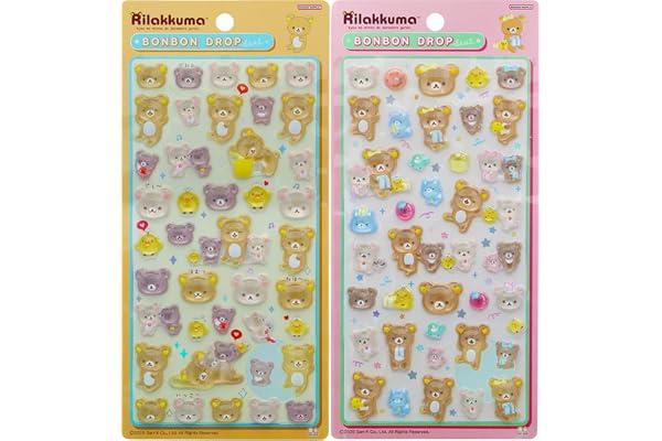 サンスター文具(Sun-Star Stationery) ボンボンドロップシール リラックマ 【2個セット】 ごゆるり・なかよし S8817650 S8817669