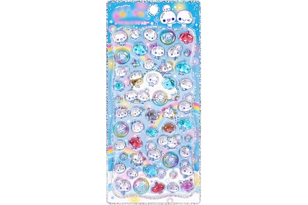 シール 可愛い 3D立体シー キラキラ立体ステッカー アクリルクリア高輝度 手帳本・DIY デコ・携帯ケース装飾 女の子向けごほうび 再剥離糊残りなし 多用途手芸用品 誕生日贈り物 (BKE-09)