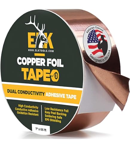 MISSYOUNG Silver Conductive Tape - Double Sided EMI RF Shielding For Electronics & Guitars