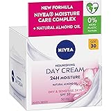 NIVEA Rich Nourishing 24H Day Cream SPF30 (50ml), Moisturising Face Cream with Almond Oil and Shea Butter, Nourishing Face Mo