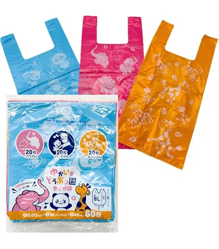 Amazon.co.jp: オルディ レジ袋 カラー手提げ袋 5色 100枚入 プラス
