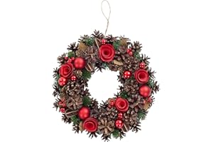 LOWYA ロウヤ クリスマスリース リース 33cm おしゃれ かわいい 松ぼっくり 天然素材 飾り 玄関 ドア 壁掛け インテリア 店舗用 法人用 業務用 ショップ用 ギフト プレゼント ノエルルージュ