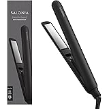 SALONIA サロニア スムースシャイン ストレートヘアアイロン 24mm 【ブラック】 耐熱ポーチ付 SAL23105BK