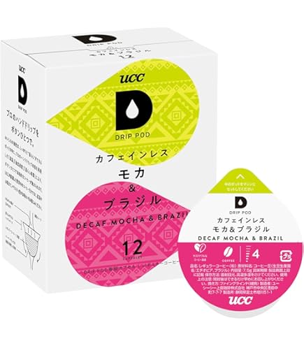 UCC DRIPPOD カフェインレスコーヒー 1ケース(12P×12箱入り) Amazon.co.jp: UCC DRIP POD カフェインレス ブラジル＆コロンビア 12