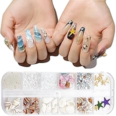 Amazon Niceneededオーシャンをテーマにしたネイルデコレーションキット 不規則なアワビの殻のスライス巻き貝のヒトデのネイルアートの魅力 カラフルな貝殻の破片キャビアビーズ スタイル5 Niceneeded ラインストーン 通販