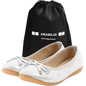 [AMABILAS] バレエシューズ 折りたたみ フラット パンプス レディース 歩きやすい 普段ばき