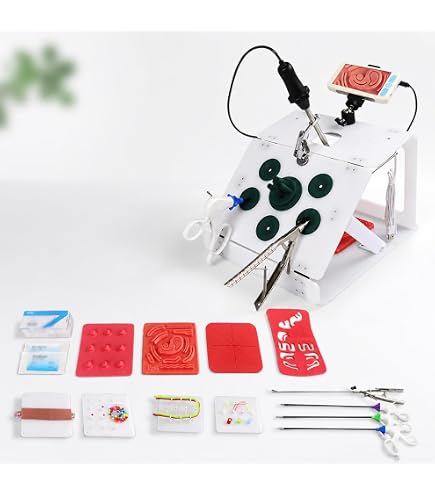 Amazon.co.jp: 腹腔鏡トレーナーシミュレーターボックスキット、腹腔鏡