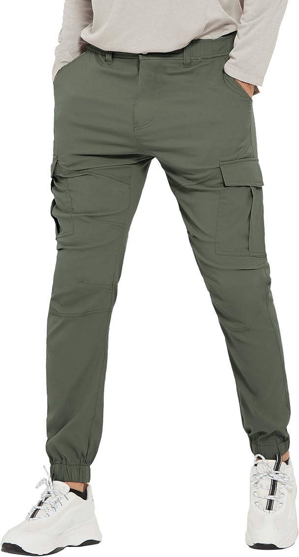 PULI Men's Hiking Cargo Pants Joggers 