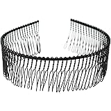 ヒーロー カチューシャ くし付き メタル A48 黒 幅35mm