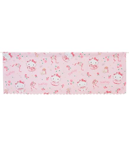 Amazon｜のれん工房 カフェカーテン ハローキティ ハピネスガール 幅
