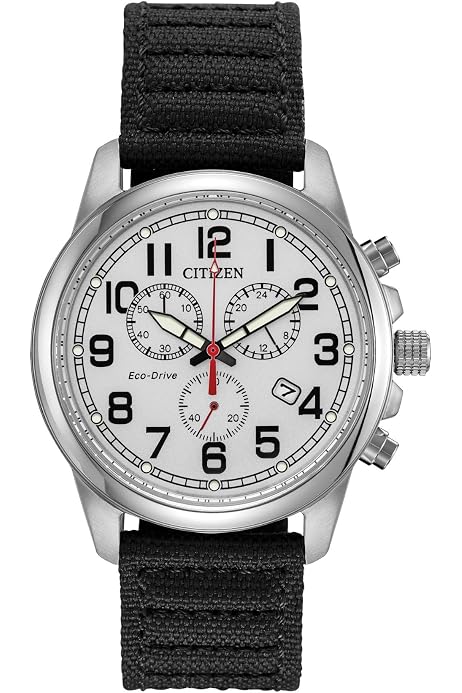 Citizen Military Eco-Drive Chronograph AT0200-13A Mens Black Nylon Band  Silver Quartz Dial Watch : Amazon.com.au: Clothing, Shoes \u0026 Accessories