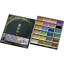Amazon.co.jp: 呉竹 絵具 顔彩耽美 メタリックカラー 24色セット MC20