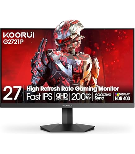 KOORUI 24 Inch Gaming Monitor, 180Hz FHD 1080P VA Display with