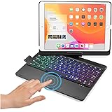 360度回転 iPad9 iPad8 iPad7 iPad Air3 Pro10.5 キーボード タッチパッド搭載 バックライト ケース 一体型 折り畳み iPad 第9/8/7世代 カバー トラックパッド キーボード付き アイパッド キーボードケー