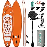 FunWater Stand Up Paddle Board Ultra-Light Inflatable Paddleboard with ISUP Accessories,Fins,Adjustable Paddle, Pump,Backpack