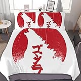 ゴジラ Gojira 布団カバー シングル 3点セット かわいい 掛ふとんカバー 抗菌防臭 枕カバー ベッドカバーセット四季適用 ベッドシーツ キルト