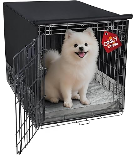 thumbnail image 2 of HiCaptain Dog Crate Cover For 24 Inch Wire Crates - Grey 600D Polyester Kennel Cover 2 of 4