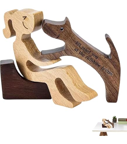 Amazon.co.jp: Enkrio 子犬 木製彫刻 木彫り ウッド装飾 動物 犬の彫刻