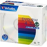 Verbatim バーベイタム データ用 DVD-RWくり返し記録 4.7GB 10枚 シルバーディスク 2-4倍速 DHW47Y10V1