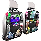 2PCS Car Organisers, Car Seat Back Organiser with 10 Inch iPad/Tablet Bag, 600D Oxford Fabric Waterproof Car Seat Back Seat O