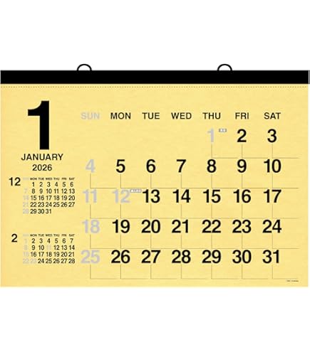 Amazon | 壁掛カレンダー【2026年 1月始まり】A全 ワイド CK-06