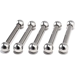 [フロム ダ ファクトリー] サージカルステンレスシリーズ ストレートバーベル 5本セット 軟骨ピアス (14G, シャ…