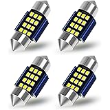 TORIBIO DC12V車用 T10×31mm 12連2016SMD LED 両口金 ルームランプ 極性フリー キャンセラー内蔵 極高輝度 ホワイト トランクライト ラゲッジランプ 4個セット