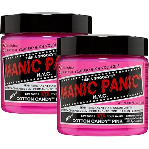 MANIC PANIC Classic Cotton Candy Pink Semi Permanent Hair Color - Bright Pink Hair Dye for Women & Men That Lasts 4-6 Weeks -