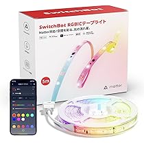 【switchbot LEDテープ付き】IKEA デトルフ ホワイト 送料込み Amazon | SwitchBot LED テープライト+LED電球 マルチカラー | ロープ
