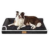 Patas Lague 犬 ベッド 冬 ペット Lデザイン 柔らか 犬用ベッド 暖かい ペットベッド 中型犬 大型犬 猫 クッション 枕付き 防水 洗える 取り外せるカバー 滑り止め 通気性 高反発 91cm*61cm グレー