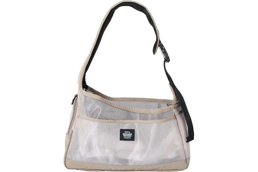 MANDARINE BROTHERS MESH SHOULDER BAG Mesh Shoulder Bag Dog Carry Bag Shoulder Bag Mesh (BEIGE, L)