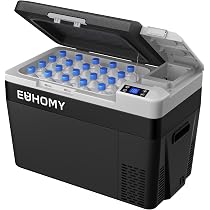 Amazon.co.jp: EUHOMY 車載冷蔵庫 バッテリー内蔵可能 ポータブル