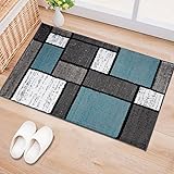 (0.6m x 0.9m, Gray) - Rugshop Contemporary Modern Boxes Area Rug 0.6m x 0.9m Grey