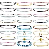 36Pcs Summer Sunflower Bracelets Surfer Wave Bracelet Set Adjustable Waterproof Bracelet for Women Beach Anklets for Summer A