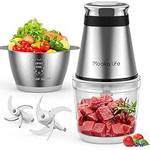 Amazon.co.jp: Mookalife フードプロセッサー 小型 2種類ボウル 容量