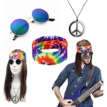 Fyasa Hippie-Kostüm Für Herren, Größe L – Inkl. Hemd, Hose & Stirnband, Für Mottopartys & Karneval