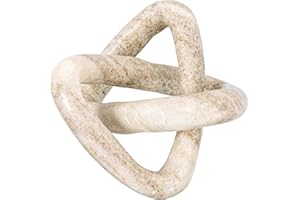 Creative Co-Op Modern Marble Link Knot, Beige Accent Decor