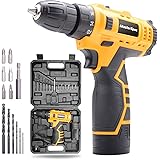 MasterSpec 12V Cordless Drill Driver Screwdriver Accessories W/Battery Charger