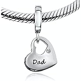 BOLENVI Love Family Heart 925 Sterling Silver Pendant Charm Bead For Pandora & Similar Charm Bracelets or Necklaces