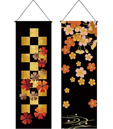 Amazon.co.jp: next.design タペストリー 掛け軸 紅葉 もみじ いちょう