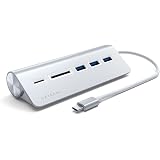 Satechi Type-C アルミニウム USBハブ & Micro/SDカードリーダー (iMac2017以降/iMac Pro, MacBook Pro, MacBook Air2018以降, iPad Proなど対応) (シルバー)