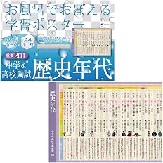 Amazon お風呂でおぼえる学習ポスター 中学 高校入試 歴史年代 重要1 歴史 語呂合わせ 暗記 高校受験 授業 レッスン用副教材 文房具 オフィス用品