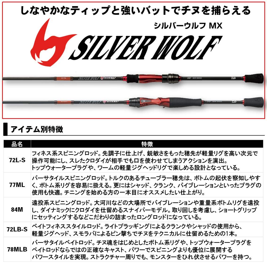 ダイワ シルバーウルフ MX 78MLB 