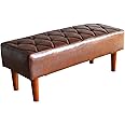 2人掛け PVC レザーソファスツール 幅100cm ベンチSOFA ディアマント ブラウンWHX-100-BR