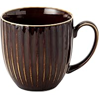 TAMAKI マグカップ ライン ブラウン 3個セット 直径8.7×奥行12×高さ8.8cm 330ml 電子レンジ・食洗機対応 日本製 T-893005